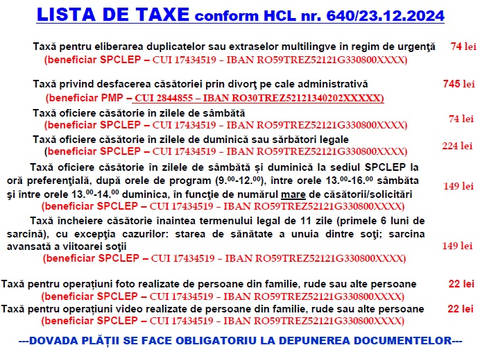 Lista de taxe